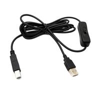 System-S Cable USB 2.0 de 2 m Tipo B Macho a A, Adaptador de Interruptor, Color Negro
