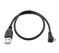 System-S Cable USB 2.0 de 50 cm, Tipo A a Micro B, Adaptador en ángulo en Negro.