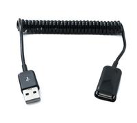 System-S Cable USB 2.0 de 90 cm Tipo A Macho a Hembra en Espiral Extensible Adaptador en Negro