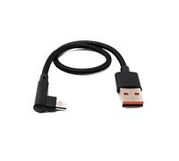 System-S Cable USB 2.0 Micro B de 25 cm macho a 2.0 A macho en ángulo trenzado 480 Mbit/s adaptador
