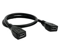 SYSTEM-S Cable USB 2.0 OTG de 30 cm Micro B Hembra a Hembra en Negro