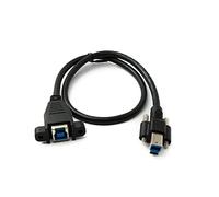 System-S Cable USB 3.0 50 cm Tipo B Macho a Hembra Tornillo Adaptador en Negro