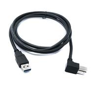 System-S Cable USB 3.0 de 150 cm tipo B a enchufe A adaptador de ángulo derecho 5 Gbit/s 100 W negro