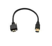 System-S Cable USB 3.0 de 30 cm Micro B Macho a 3.0 Tipo A Macho Panel Mount Tornillo Adaptador 5 Gbps 100 W
