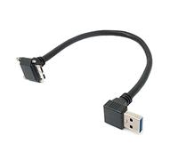 System-S Cable USB 3.0 de 30 cm Micro B Macho a Conector A Macho Adaptador de ángulo Negro