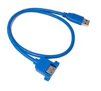 System-S Cable USB 3.0 de 60 cm, Tipo A Macho a Hembra, Adaptador de Tornillo, Color Azul
