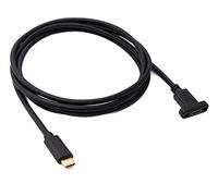 System-S Cable USB 3.1 de 180 cm Tipo C Macho a Hembra Tornillo Adaptador en Negro