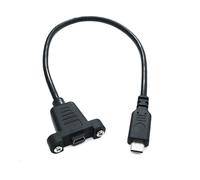 System-S Cable USB 3.1 de 30 cm Tipo C Macho a 2.0 Mini B Hembra de 5 Pines de Montaje en Panel de 28 mm