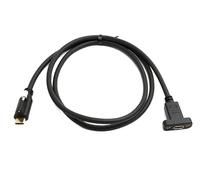 System-S Cable USB 3.1 Gen 2 de 100 cm, Tipo C Macho a Hembra, Adaptador de Tornillo único en Negro