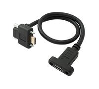 SYSTEM-S Cable USB 3.1 Gen 2 de 100 W Tipo C Macho a Hembra, ángulo de Tornillo en Negro