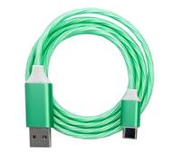 SYSTEM-S Cable USB 3.1 Luminoso de 1 m Tipo C Macho a 2.0 A Macho, Adaptador Verde