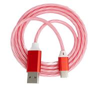 System-S Cable USB 3.1 luminoso de 1 m tipo C macho a 2.0 tipo A macho, adaptador rojo