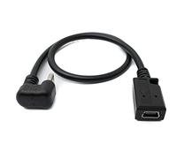 System-S Cable USB 3.1 U Turn 180 ° 30 cm Tipo C Macho a Mini Hembra 2.0 en ángulo Negro.