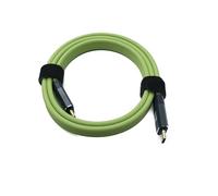 SYSTEM-S Cable USB 3.2 Gen 2, 80 cm, tipo C macho a macho, cable plano verde, 20 Gbps, 100 W