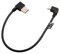System-S - Cable USB mini (ángulo de 90°, conector acodado a la izquierda, USB tipo A (macho, cable acodado a la derecha, 26 cm)