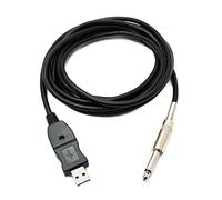 SYSTEM-S - Cable USB para guitarra de 3 metros para bajo, conector USB a audio 1/4, 6,3 mm macho.
