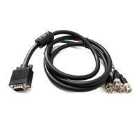System-S Cable VGA 180 cm HD15 macho a 5 BNC RGBHV macho adaptador coaxial en negro