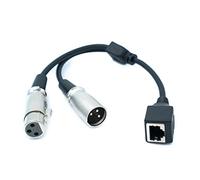 System-S Cable XLR Y 30 cm 2 x 3 pines hembra a RJ45 hembra en negro