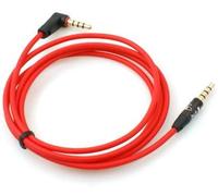 System-S Clavija 4 pines de 3,5 mm a clavija jack de 3,5, angulo recto 90 grados, cable 110 cm, rojo