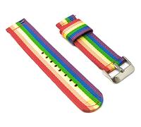 System-S Correa de nailon de 20 mm para Samsung Galaxy Watch 4 Smartwatch arcoíris, multicolor (arcoíris), Eine Grösse, Clásico, Multicolor Rainbow, Eine Grösse, Clásico