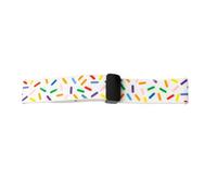 System-S Correa de silicona de 20 mm con cierre desplegable para reloj inteligente con estampado de chispas en color blanco, Blanco con chispas de colores, Eine Grösse, Clásico