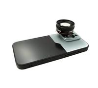 SYSTEM-S EF70mm Portrait Tele Objetivo 37mm HD Filtro con Funda para iPhone 15 Pro MAX en Negro Gris