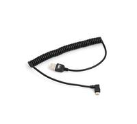 SYSTEM-S elástico en Espiral Micro USB 2.0 Cable acodado 90 Grados ángulo Macho (Derecha/Male) Adaptador Cable de Datos y Cable de Carga 50 - 135 cm