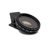 SYSTEM-S Filtro ND Vario de 37 mm de 2 a 400, Lente Gris con Clip para Smartphones en Negro