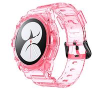System-S Funda y correa de TPU para Samsung Galaxy Watch 5 4, color rosa, rosa y transparente, Eine Grösse