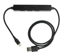 SYSTEM-S Hub USB 2.0 Tipo A Macho a 3 x A Hembra y 3.1 Tipo C Macho, 55 cm, Color Negro