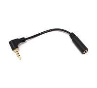 SYSTEM-S Inclinado 90 ° Grados ángulo de 3,5 mm Jack 4 Pines ángulo de Conector Adaptador de Cable 10 cm para teléfono samrtp, Smartphone, Tablet PC