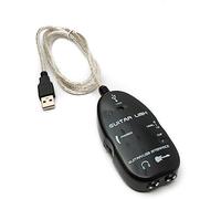 System-S Interfaz de guitarra de 1 m, 6,35 mm, conector hembra a hembra y adaptador USB 2.0
