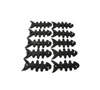 SYSTEM-S Juego de 10 bobinadores de Cables, de Silicona, Color Negro