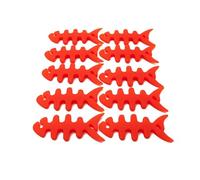 SYSTEM-S Juego de 10 bobinadores de cables, de silicona, color rojo