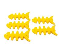 SYSTEM-S Juego de 5 enrolladores de cables, de silicona, color amarillo