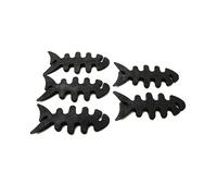 SYSTEM-S Juego de 5 enrolladores de cables, de silicona, color negro