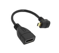 SYSTEM-S Micro HDMI Velocidad ángulo de ángulo Conector 90 ° ángulo Recto a HDMI Entrada Hembra Cable 15 cm