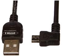SYSTEM-S Micro USB Cable Cable de Carga Cable de Datos ángulo de 90 ° de ángulo Conector acodado en Espiral 50 - 135 cm
