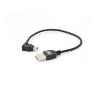 SYSTEM-S Mini Cable de Datos USB/Cable de Carga y Sincronización de Clavija en Ángulo 90° a la Izquierda - 30 cm