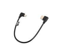 System-S Mini Cable USB 90 ° Grados de ángulo de ángulo Recto Macho a USB Tipo A (Male) hacia la Izquierda, Cable de Datos Cable de Carga 26 cm