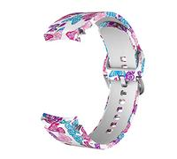 System-S Pulsera flexible de silicona de 20 mm para Samsung Galaxy Watch 4, diseño de mariposas, Blanco, rosa, azul., Eine Grösse, Clásico