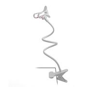 System-S Soporte universal para teléfono móvil flexible para mesa y cama, soporte de cuello de cisne para teléfono móvil inteligente en blanco