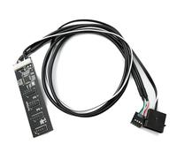 System-S USB 2.0 9 Pin Hub Y Cable Hembra a 4X Conector Adaptador para Placa Base en Negro