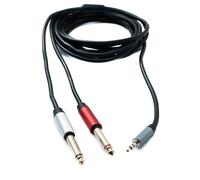 SYSTEM-S Y Cable de audio 3 m estéreo TRS macho de 3,5 mm a 2x jack de 6,35 m...