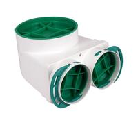 SYSTERM Caja de conexiones de techo vertical DN125-2x75, accesorios para recuperación, ventilación, calefacción, HVAC, sistema HVAC, sistema HVAC, recuperación de calor, ventilación, caja de