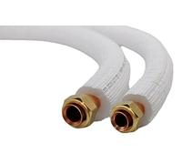 SYSTERM Conducto refrigerante para aire acondicionado dividido, tubo de cobre aislado listo para ajustar 1/4" + 3/8", los tubos preaislados para gases refrigerantes R32, R410A y R407C (longitud: 4 m)