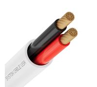 SYSTON - Cable de audio para altavoz 14/2 a granel, 14 AWG, 2C hebra OFC, conductores de cobre sin oxígeno, clasificación CMR para interiores y exteriores, resistente a los rayos UV, cumple con RoHS