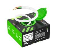 SYSTON - Cable de audio para altavoz 14/4 a granel, 14 AWG, 4C hebra OFC, conductores de cobre sin oxígeno, clasificación CMR para interiores y exteriores, resistente a los rayos UV, cumple con RoHS