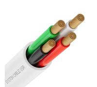 SYSTON - Cable de audio para altavoz 16/4 a granel, 16 AWG, 4C hebra OFC, conductores de cobre sin oxígeno, clasificación CMR para interiores y exteriores, resistente a los rayos UV, cumple con RoHS