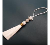 SYSUII 10 mini borlas hechas a mano con borlas sedosas hechas a mano, llavero con perlas, marcador, colgante de borla, pequeño botón chino para joyas, pendientes, manualidades